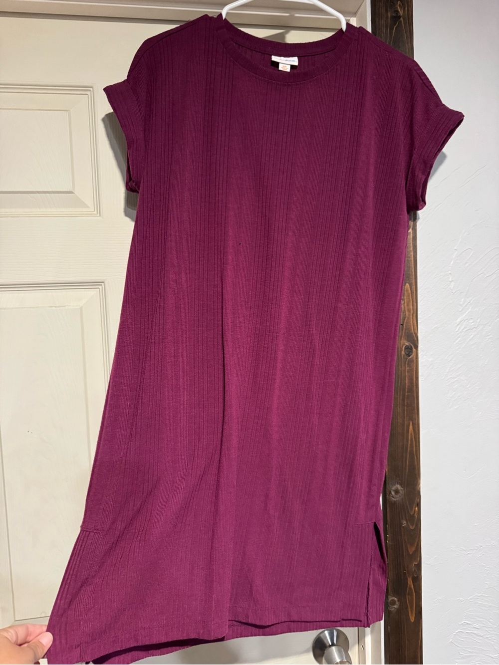 LuLaRoe Ribbed Short Sleeve Tunic - Plum